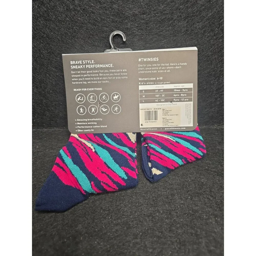 Pair of Thieves Twinsies Sock Set Mom & Kid Size Woman 6-10 Child Medium NWT